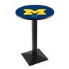 Holland Bar Stool Co. L217-42" Black Wrinkle Michigan Pub Table with 36" Dia. top view 1