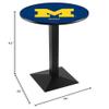 Holland Bar Stool Co. L217-42" Black Wrinkle Michigan Pub Table with 36" Dia. top view 2