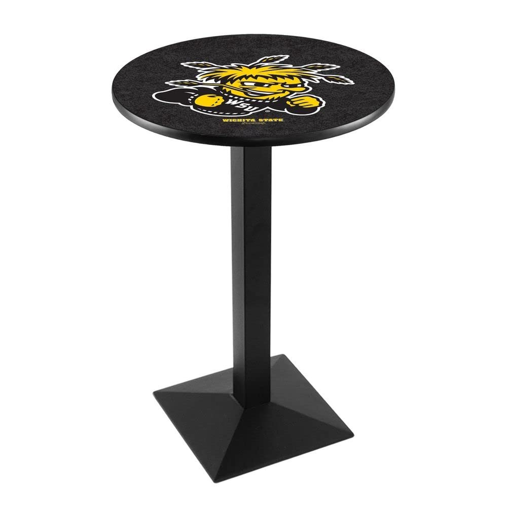 Holland Bar Stool Co. L217-42" Black Wrinkle Wichita State Pub Table with 36" Dia. top