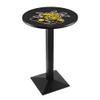 Holland Bar Stool Co. L217-42" Black Wrinkle Wichita State Pub Table with 36" Dia. top view 1