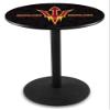 Holland Bar Stool Co. L214-36" Black Wrinkle Arizona State Pub Table with Pitchfork Logo with 36" Dia. top view 1