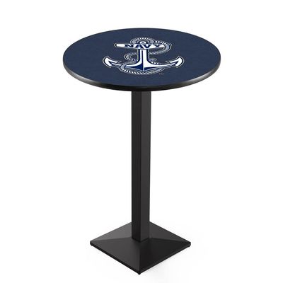 Holland Bar Stool Co. L217-42" Black Wrinkle US Naval Academy (Navy) Pub Table with 36" Dia. top