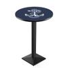 Holland Bar Stool Co. L217-42" Black Wrinkle US Naval Academy (Navy) Pub Table with 36" Dia. top view 1