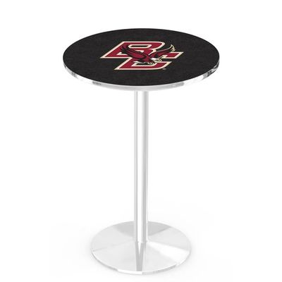 Holland Bar Stool Co. L214-36" Chrome Boston College Pub Table with 36" Dia. top