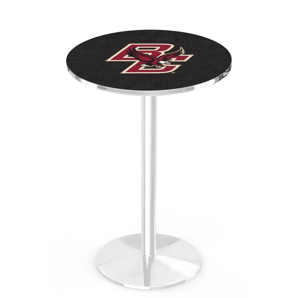 Holland Bar Stool Co. L214-36" Chrome Boston College Pub Table with 36" Dia. top