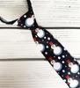 Spring Notion Boy's Printed Microfiber Christmas Theme Pretied Zipper Tie, Medium Black Snowman view 3