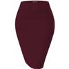 Hybrid & Company Women's Premium Nylon Ponte Stretch High Waist Pencil Suit Skirt Below Knee KSK45002 1073T NW Wine 3X view 1