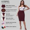 Hybrid & Company Women's Premium Nylon Ponte Stretch High Waist Pencil Suit Skirt Below Knee KSK45002 1073T NW Wine 3X view 4