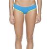 ARENA Women's MaxLife Racer Athletic High Cut Chlorine Resistant Swim Bikini Bottoms for Athletes Pool or Beach, Turquoise/Soft Green/Bottom, Size 28 view 1