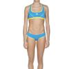 ARENA Women's MaxLife Racer Athletic High Cut Chlorine Resistant Swim Bikini Bottoms for Athletes Pool or Beach, Turquoise/Soft Green/Bottom, Size 28 view 2