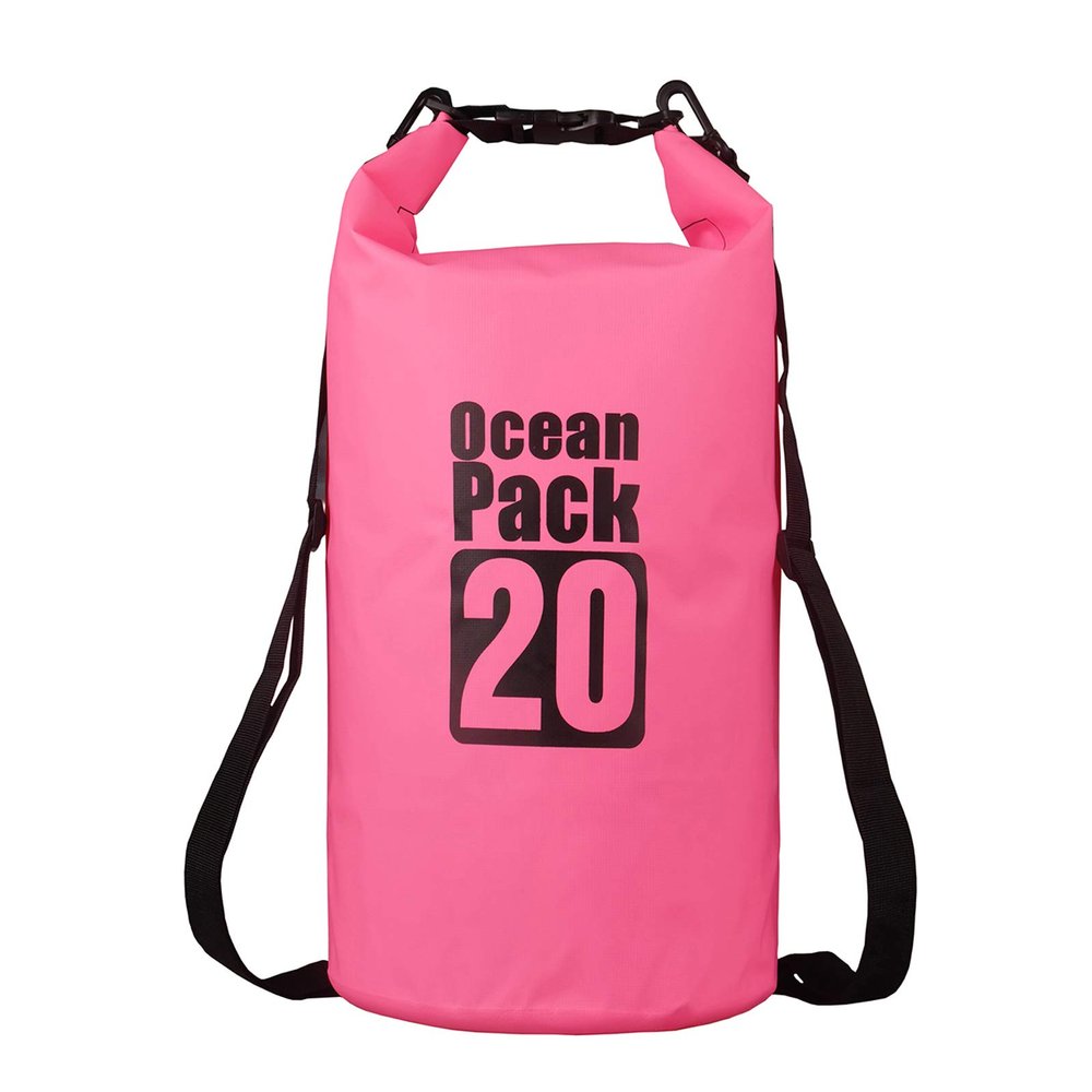 20L Pink 500D Tarpaulin Heavey-Duty PVC Water Proof Dry Bag Sack for Kayaking/Boating/Canoeing/Fishing/Rafting/Swimming/Camping/Snowboarding