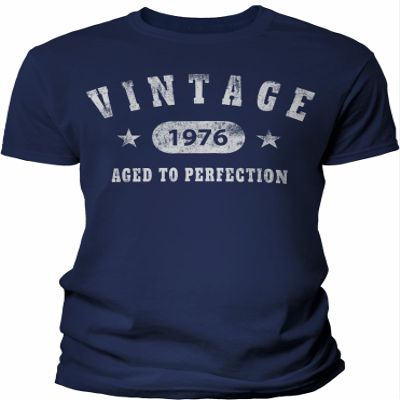 1976 Birthday Shirt for Men - Vintage Stars 1976 Aged to Perfection - 50th Birthday Gift - F/Navy-4X