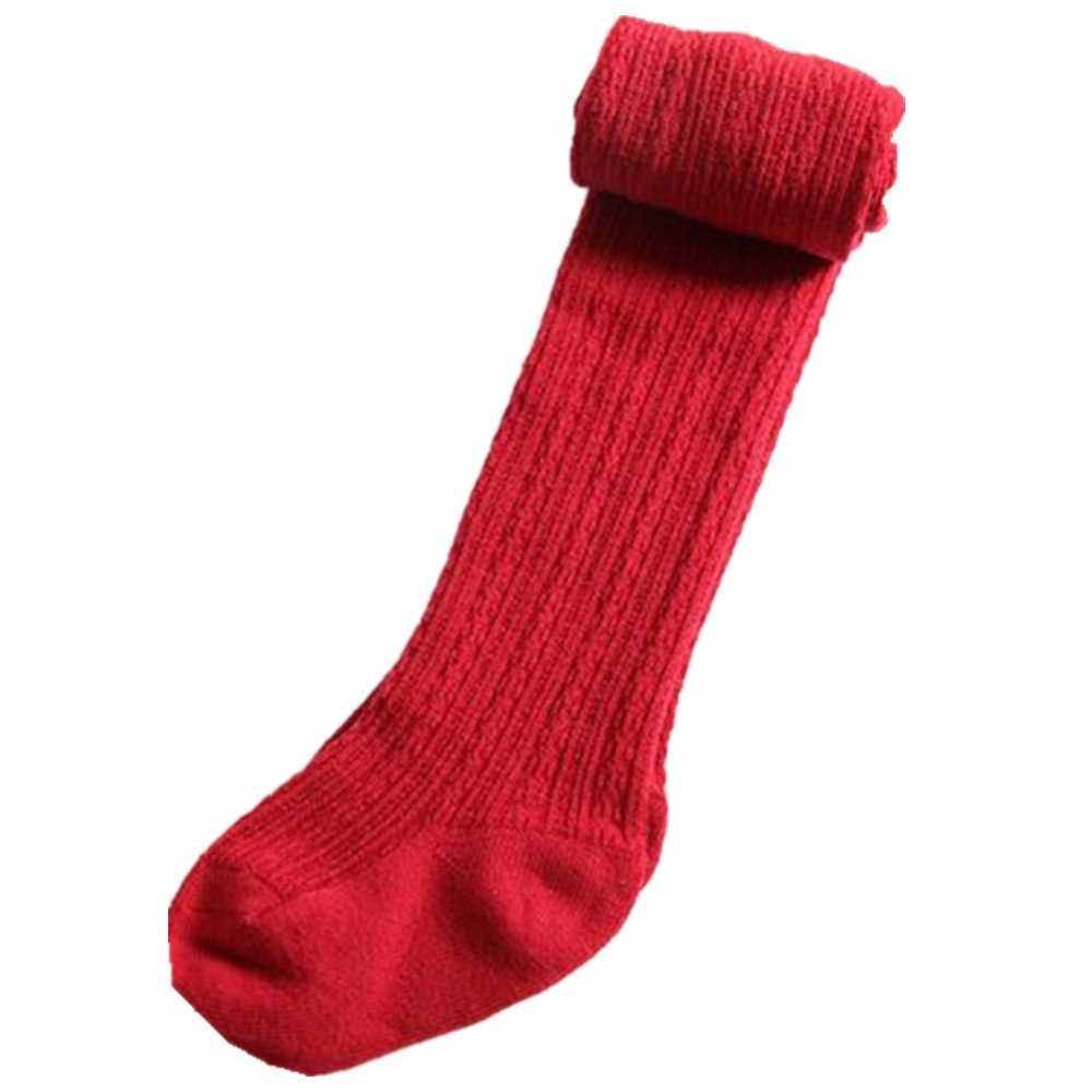 Ding-dong Baby Kid Girl Cotton Tights(Style 2, Red,2-4T)