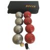 BuyBocceBalls Listing - 73mm Metal Bocce/Petanque 8 Ball Set with 4 Plain Grind Sand and 4 red Balls and Black Bag view 1