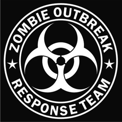 6" White Vinyl"Zombie Outbreak Response Team" Decal