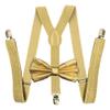 Gold Metallic Mens Bow Tie and Suspenders Set Glitter Prom, Gold, Size One Size view 1