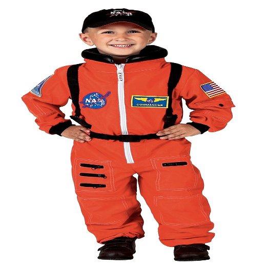 Aeromax PERSONALIZED Jr. Astronaut Suit with Embroidered Cap and NASA patches, ORANGE, Size 12/14