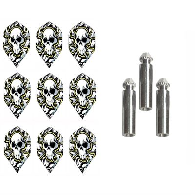 iFlight 3 Sets of Ruthless Standard Dart Flights Plus 1 Set of 3 Aluminum Dart Flight Protectors (Death Head)