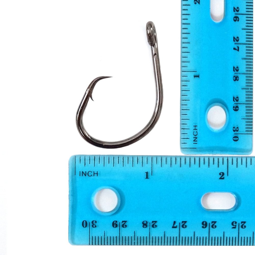 50pcs Fishing 4X Strong Offset Circle Hooks - Size 8/0
