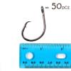 50pcs Fishing 4X Strong Offset Circle Hooks - Size 8/0 view 2