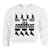 ALLNTRENDS Adult Crewneck American Christmas Ugly Sweater Love USA Top (M, White) view 1