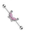 Body Accentz Industrial Barbell Butterfly 316L Surgical Steel 1 1/2 14g Bar view 1