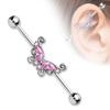Body Accentz Industrial Barbell Butterfly 316L Surgical Steel 1 1/2 14g Bar view 2