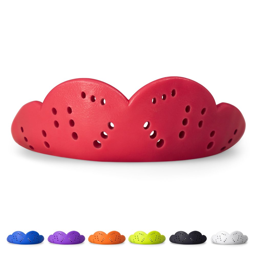 SISU Max Mouthguard, Intense Red - 50% Stronger, Maximum Protection for Rugby, MMA, Boxing, Lacrosse, Football, Hockey, High-Impact Sports - Adult Fit, Remoldable Up to 20 Times, Works for Braces