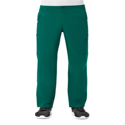 Maevn EON Men's Half Elastic 8-Pocket Cargo Scrub Pants (Medium Short, Hunter Green)