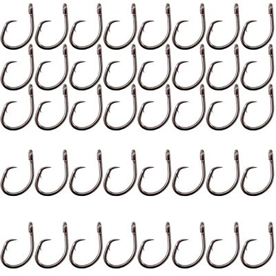 50pcs Fishing 4X Strong Offset Circle Hooks - Size 5/0