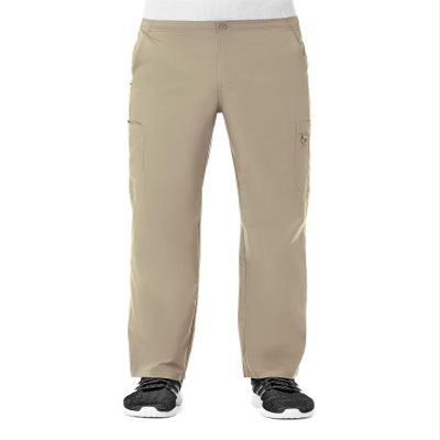 Maevn EON Men's Half Elastic 8-Pocket Cargo Scrub Pants (Small, Khaki)