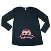 Long Sleeve Baby Girl Peek A Boo Cute Future Mom Mommy Maternity DT T-Shirt Tee (X-Large, Black)