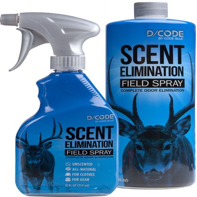 Code Blue Scent Elimination Field Spray, Unscented, 12 fl oz with 32 fl oz Refill