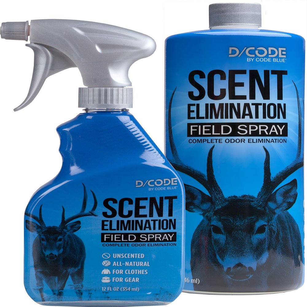 Code Blue Scent Elimination Field Spray, Unscented, 12 fl oz with 32 fl oz Refill