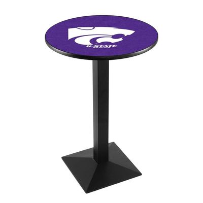 Holland Bar Stool Co. L217-42" Black Wrinkle Kansas State Pub Table with 36" Dia. top