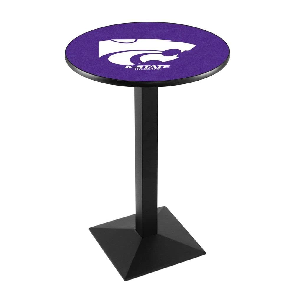 Holland Bar Stool Co. L217-42" Black Wrinkle Kansas State Pub Table with 36" Dia. top