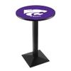 Holland Bar Stool Co. L217-42" Black Wrinkle Kansas State Pub Table with 36" Dia. top view 1