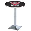 Holland Bar Stool Co. L217-42" Chrome Valdosta State Pub Table with 36" Dia. top view 1