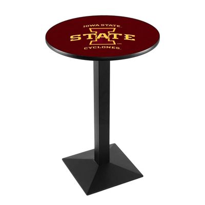Holland Bar Stool Co. L217-42" Black Wrinkle Iowa State Pub Table with 36" Dia. top