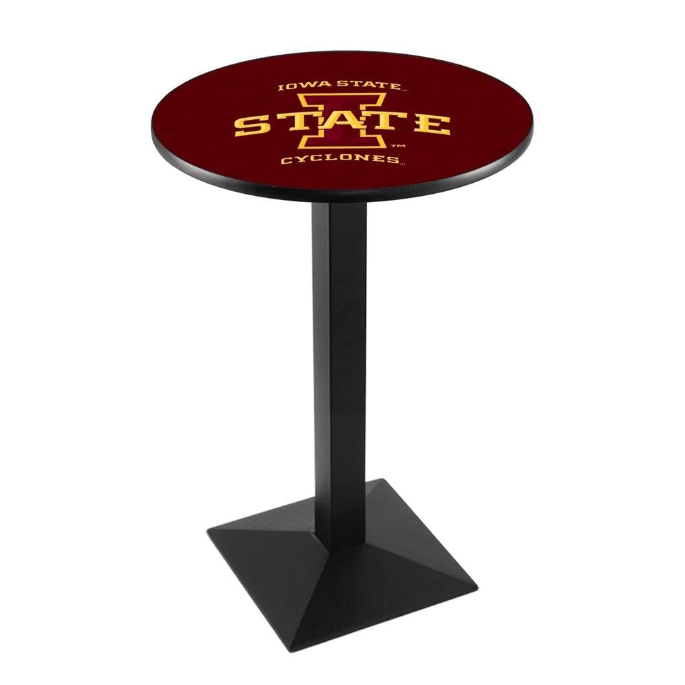 Holland Bar Stool Co. L217-42" Black Wrinkle Iowa State Pub Table with 36" Dia. top