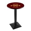 Holland Bar Stool Co. L217-42" Black Wrinkle Iowa State Pub Table with 36" Dia. top view 1
