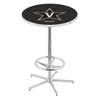 Holland Bar Stool Co. L216-42" Chrome Vanderbilt Pub Table with 36" Dia. top view 1