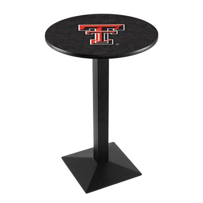 Holland Bar Stool Co. L217-42" Black Wrinkle Texas Tech Pub Table with 36" Dia. top