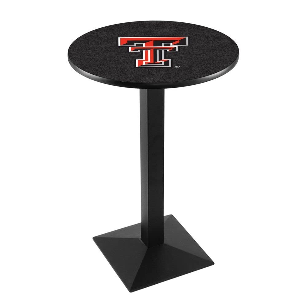 Holland Bar Stool Co. L217-42" Black Wrinkle Texas Tech Pub Table with 36" Dia. top