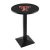 Holland Bar Stool Co. L217-42" Black Wrinkle Texas Tech Pub Table with 36" Dia. top view 1