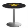 Holland Bar Stool Co. L214-42" Stainless Steel U.S. Army Pub Table with 36" Dia. top view 1