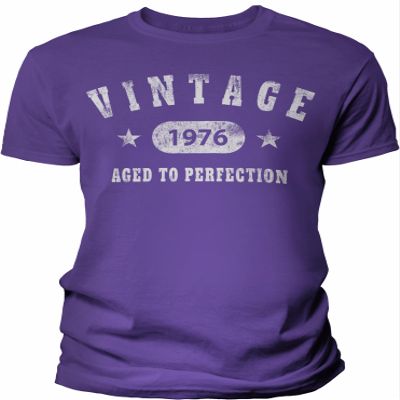 1976 Birthday Shirt for Men - Vintage Stars 1976 Aged to Perfection - 50th Birthday Gift - F/Purple-4X