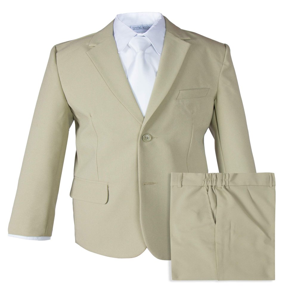 Spring Notion Big Boys' 2 Piece Suit Set 6 Sand