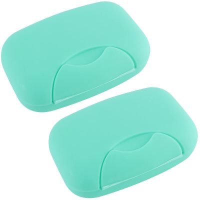 Inovat 2 Pcs Plastic Soap Case Holder Container Box Home Outdoor Hiking Camping Travel Blue