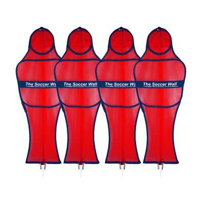 Soccer Innovations The Soccer Wall Adult Portable Training Defender with Carry Bag, Red, Set of 4